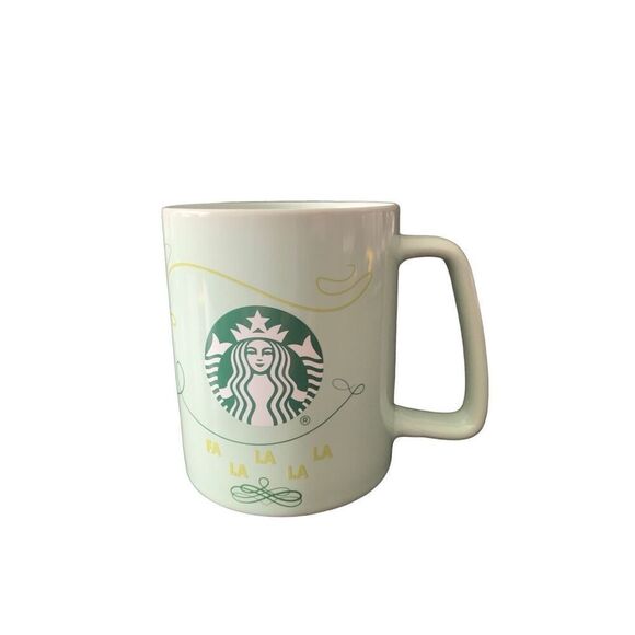 Pre Owned Starbucks 2020 Mint Green Holiday Fa La La La La Mug Cup 11 Oz X-Mas - Picture 1 of 12